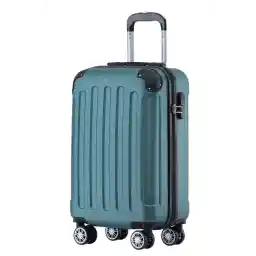 BEIBYE Hard Shell Suitcase, Trolley Suitcase, Travel Suitcase, Security Combination Lock, Twin Wheels, ABS Material, Hand Luggage, 4 Wheels (M / L / XL Set), Dark green