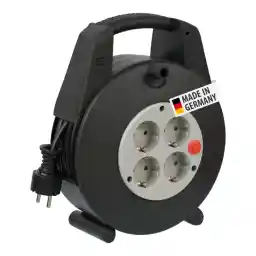 Brennenstuhl Vario Line Serisi IP20 Lisanslı 4 Soketli 15 Metre Makaralı Kablo, Siyah, 1 adet