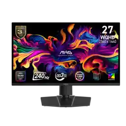 MSI MAG 271QP QD-OLED X24 27-inch 2560 x 1440 (QHD) Gaming Monitor, 240Hz, Adaptive-Sync, HDMI, DisplayPort, VESA Mountable, Tilt, Height Adjustable, Speaker, 0.03ms, Black