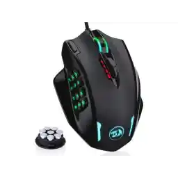 Redragon M908 Impact RGB Gaming Mouse, 12400 DPI Wired Laser MMO Mouse with High Precision Actuation, 12 Macro Side Buttons and 16.8 Million Customized Breathing Backlight for PC/Laptop