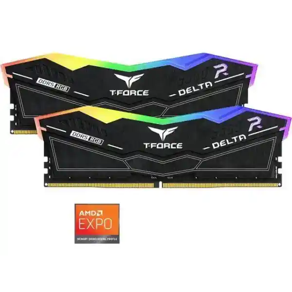 Team T-Force Delta RGB 32GB (2 x 16GB) 288-Pin PC RAM DDR5 6400 (PC5 51200) Desktop Memory Model FF3D532G6400HC38JDC01