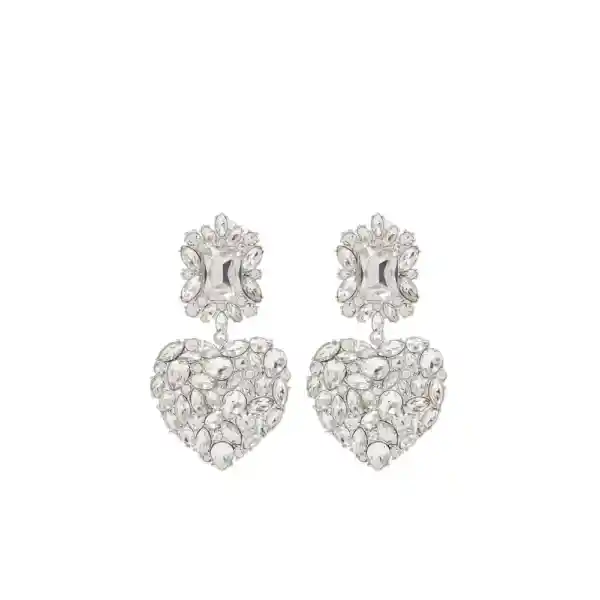 Self-Portrait Crystal Heart Tiered Earrings