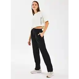 S2510121-001 W Micro Wide Leg Pant Siyah Normal Kalıp Kadın Pantolon