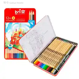 مداد رنگی 3+12 رنگ جعبه فلزی آریا