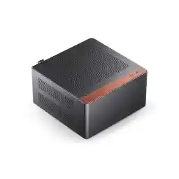 JONSBO NV10 BLACK MINI ITX PC Case, Aluminum Alloy with Walnut Trim Desktop Case, Compatible with 1U Flex PSU, low-Profile GPU,Compact &Portable 4.5L Case,with a PCI-E 4.0 Extended Cable, NV10 BLACK