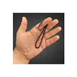 Kt طول المعصم أسود بورجوندي سيرميلي مسحوق العنبر مسبحة