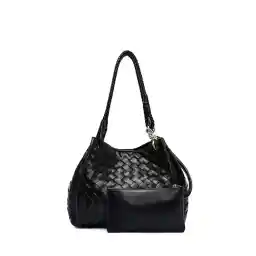 Derimod حقيبة كتف مضفرة باللون الأسود للنساء 25SBD277629