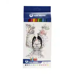 مداد رنگی کلیپس مدل پارسا مداد بسته 12 عددی