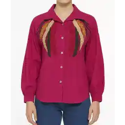 شومیز نخی آستین بلند زنانه شندی مدل 8124