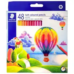 مداد رنگی 48 رنگ استدلر مدل Soft coloured pencils طرح بالنها کد 143C48LJ