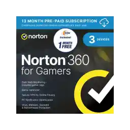 Norton 360 for Gamers for up to 3 Devices (2026 Ready), 13 Month Subscription with Auto Renewal - NEWEGG EXCLUSIVE, Download