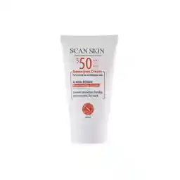 کرم ضدآفتاب SPF50 مناسب پوستهای نرمال تا مختلط فاقد رنگ حجم 40 میل اسکن اسکین