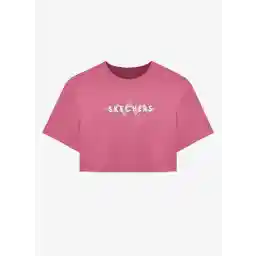 S242142-612 W Graphic Crew Neck T-S Pembe Kadın Yuvarlak Yaka Normal Kalıp Baskılı T-Shirt