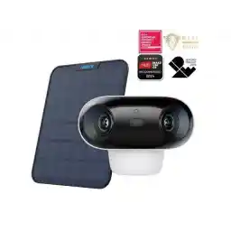 Reolink Argus 4 Pro with With 6W Black Solar Panel 4K Battery Camera ColorX Night Vision, 180° Blindspot-Free View, Outdoor Camera with Dual-Band Wi-Fi 6, Smart AI Detection, Home Hub Compatible