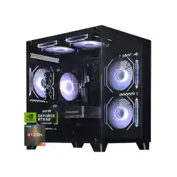 ALCPOK Gaming PC Desktop,AMD Ryzen 7 5700X 3.4GHz,RTX5060 8GB GDDR7 DLSS4,32GB DDR4 RAM 3200MHz,1TB NVME SSD,ARGB Cooling Fan,Supply WiFi Support Prebuilt Gaming Computer with Windows 11