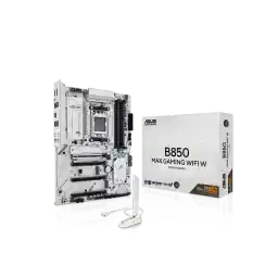 ASUS B850 MAX GAMING WIFI W - AMD AM5 ATX Motherboard, White PCB, DDR5, PCIe 5.0 Ready, 3x M.2, Wi-Fi 6E, 2.5Gb LAN, USB 10Gbps Type-C, DisplayPort, HDMI, BIOS FlashBack, Aura Sync, ASUS AI Advisor