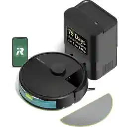 iRobot Roomba 104 2in1 Vacuum & Mop Robot - Self-Empties for 75 Days, Intense Power-Lifting Suction, Vacuums All Floors, Ideal for Pet Hair, LiDAR Smart Navigation Mapping, Mops Hard Floors