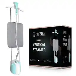 Empire Standing Garment Steamer for Clothes 2000-Watt, 32g/min Steam with Hanger Rack, Fast Heat-Up with 2 Steam Modes, 1.8L Water Tank, Full Size Clothes Steamer with Vertical Ironing Board (White)