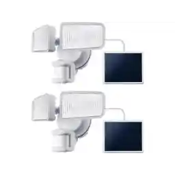 Home Zone Security 2 Pack Solar Floodlights Outdoor with Motion Sensor 40 x 180°, 1500 Lumens, 5000K Bright White, Dusk to Dawn, Aluminum Adjustable Heads, Waterproof Flood Lights Backyard Patio