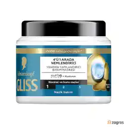 ماسک مو 4 در 1 مرطوب کننده گلیس مناسب موهای معمولی و خشک 400 میل
