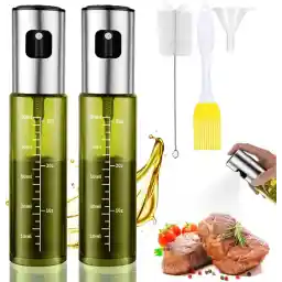 BETA NOBLE Reinforced oil sprayer for cooking, oil spray bottle, oil spray for cooking, olive oil sprayer for salad, grilling, baking in the kitchen (2 pieces, green)