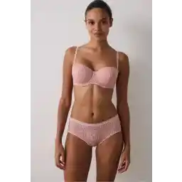 Penti Açık Gül Kurusu Bloom Dantelli Toparlayıcı Balenli Straplez Sütyen