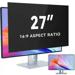 IPROKKO 27 Inch Computer Privacy Screen Filter for 16:9 Widescreen Monitor, Removable 27inch Anti Blue Light Glare Privacy Shield, Anti Spy Security Protector for Hp Dell Asus Acer Samsung
