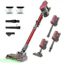 Akitas V10 30V 450W Stofzuiger Draadloos Steelstofzuiger – Rechtop & Handstofzuiger, Lichtgewicht, Borstelloze Digitale Besturing (BLDC) Motor, Geschikt voor Tapijt en Dierenharen (V10A)