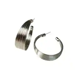 گوشواره سیمی مدل هلال نقره ای | ژوپینگ