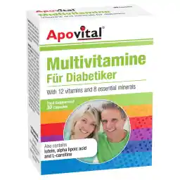 کپسول مولتی ویتامین افراد دیابتی آپوویتال بسته 30 عددی