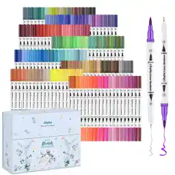 Ohuhu 160 Kleuren Dubbelzijdige Art Markers – Kwast & Fineliner Pennen voor Volwassenen, voor Kleurboeken, Tekenen, Kalligrafie, Schetsen & Journaling – Creatief Cadeau (Maui Serie)