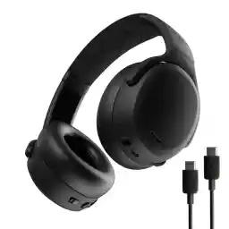 Skullcandy Crusher ANC 2 Wireless Over-Ear Bluetooth Headphones with Extra USB-C Charging Cable, Multi-Sensory Bass, Active Noise Cancelling, 60 Hours Battery, Microphone iPhone Android - True Black
