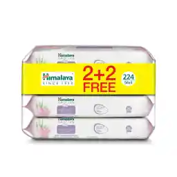 Himalaya Gentle Cleansing Baby Wipes | 56 wipes X 4 packs (224 Wipes) | Mildly Cleanse & Protect Baby's Skin from Dryness | Enriched with Goodness of Aloe Vera & Lotus | Alcohol & Paraben Free
