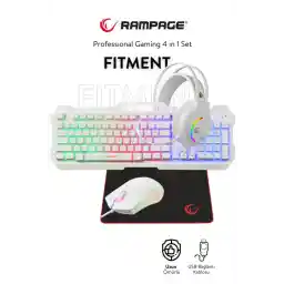 Rampage Fitment Rgb Gaming Combo Oyuncu Klavye Mouse Kulaklık Mousepad Set (Rampage Türkiye Garantili)