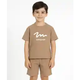 ست تیشرت و شلوارک نخی پسرانه نونا مدل 11852