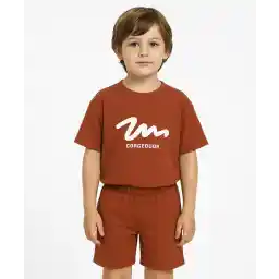 ست تیشرت و شلوارک نخی راحتی پسرانه نونا مدل 11853