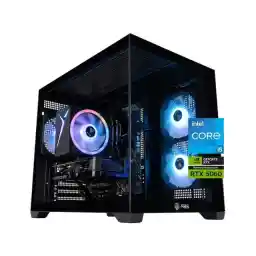 ABS Flux II Aqua Gaming PC Powered by Asus - Windows 11 - Intel Core i5-14400F - RTX 5060 8GB - DLSS 4 - AI-Powered Performance - 32GB DDR4 3200 - 1TB M.2 NVMe SSD - FIIA14400F50602