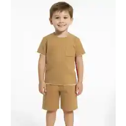 ست تیشرت و شلوارک نخی پسرانه نونا مدل 11713