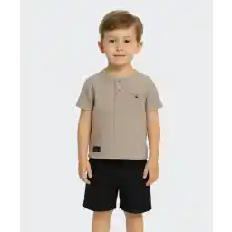 ست تیشرت و شلوارک نخی پسرانه نونا مدل 11849