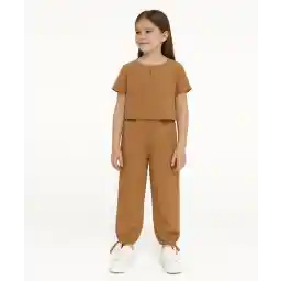 ست بلوز و شلوار نخی دخترانه نونا مدل 11809