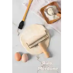 Porsima 2076 Ahşap Saplı Rulo Merdane Oklava Pürüzsüz Oklava Pizza Börek Açma Oklava