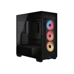 CORSAIR 3500X RS-R ARGB Mid-Tower PC Case – 3x Pre-Installed RS120-R ARGB Fans – GPU Anti-Sag Arm – Tempered Glass – Fits up to 10x 120mm Fans – Reverse Connection Motherboard Compatible