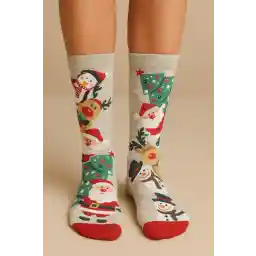 Katia & Bony Katia & Bony Kadın Noel Hediye Çorabı – Yılbaşı Desenli Rahat Soket Model