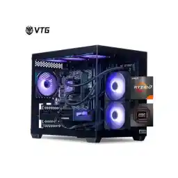 VTG Gaming Desktop PC , Ryzen7 5700X, Radeon RX 9060XT , 16GB DDR4,1TB NVMe SSD, 550W PSU, AIO liquid cooler,Wi-Fi,,ARGB Fans , Windows 11 Home 64-bit ,Prebuilt Gaming Pc New computer