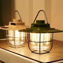 Kamp Lambası Feneri Vintage LED Kamp Feneri Suya Dayanıklı 5.000 mAh Açık Yürüyüş için Kamp Işık Lambası Elektrik Kesintisi Acil Ev Arka Bahçe Verandası Balkon Teras