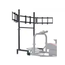 Minneer Sim Racing Triple Monitor Stand with Adjustable Height & Width for 27-32 Inch Display 3 Screens TV Mount Compatible with Round Tube Racing Sim Cockpit