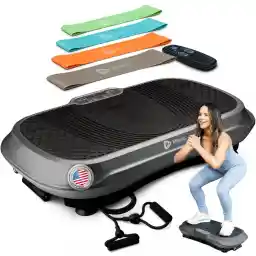 Lifepro Waver Vibration Plate Exercise Machine for Lymphatic Drainage, Muscle Activation, Full-Body Workout Vibrating Platform with Loop Bands, Fitness Equipment for Strength Toning & Fat Loss