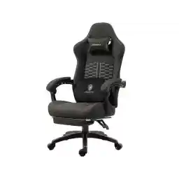 Dowinx Gaming Chair with Heated Massage Lumbar Support, Ergonomic Gaming Computer Chair with Pocket Spring Cushion and Footrest, High Back Recliner PC Chair for Adult, 330lbs, Black