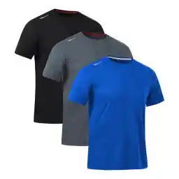 Mens Tshirt 3 Pack Gym Workout T Shirts Quick Dry Sports T-Shirt Crew Neck Short Sleeve Athletic T Shirt
