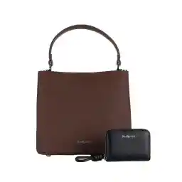 کیف دستی چرم زنانه قهوه ای برتونیکس Berttonix کد R-25002 به همراه جاکارتی